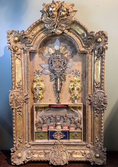 Pala d'altare barocca con 27 reliquie - 1740 ca.
