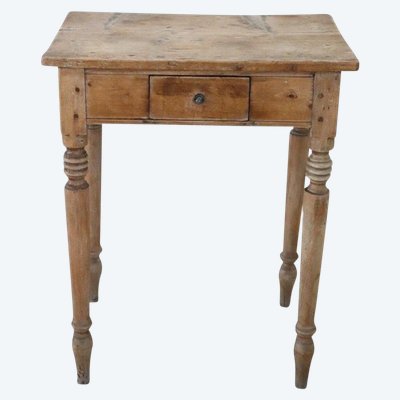 Table d'Appoint Couleur Naturelle En Bois De Sapin Rustique, 19ème Siècle