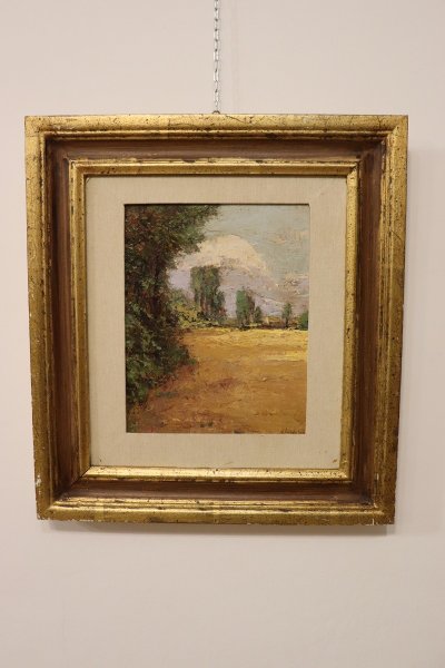 Campagna italiana, dipinto ad olio del XX secolo, firmato