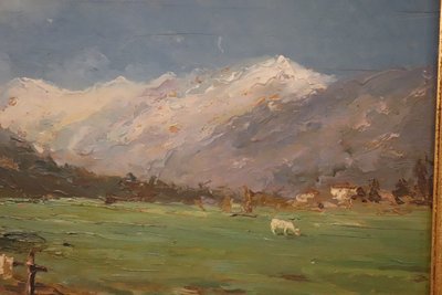 Italienische Berglandschaft, signiertes Ölgemälde, 20. Jahrhundert