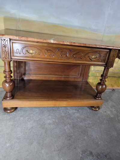 Walnut and marble sideboard 19th century