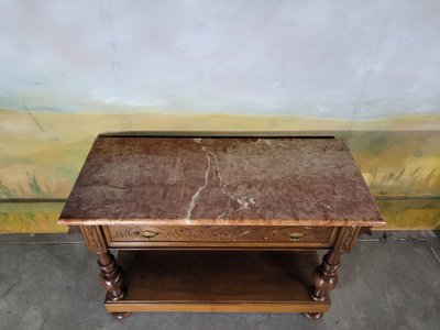 Walnut and marble sideboard 19th century