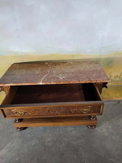Walnut and marble sideboard 19th century
