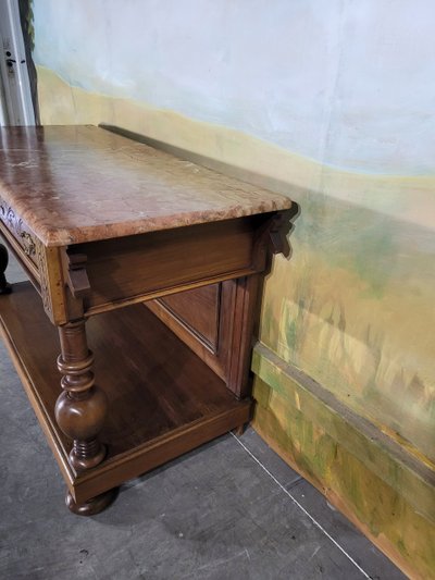 Walnut and marble sideboard 19th century
