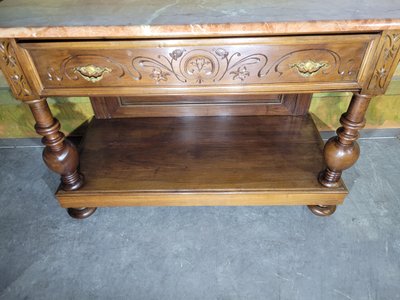 Walnut and marble sideboard 19th century