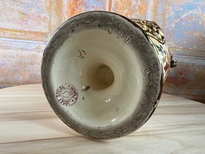 Orientalist openwork earthenware vase signed Josef Steidl - Vienna, late 19th century