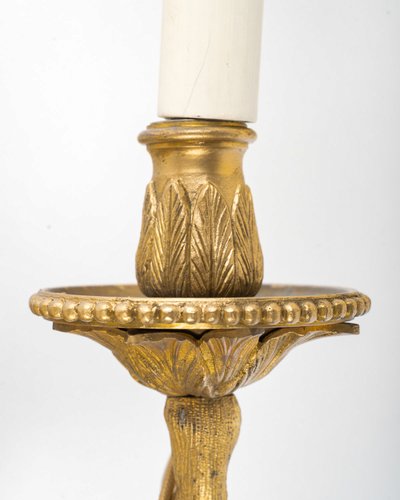 Set of four Chiseled Bronze two-light sconces Italy circa 1850