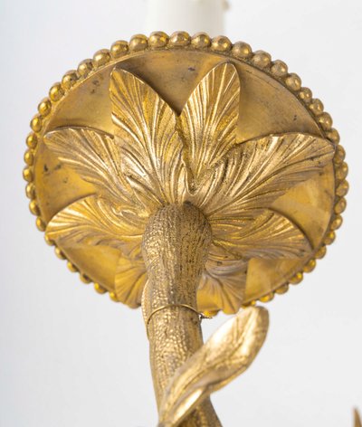 Set of four Chiseled Bronze two-light sconces Italy circa 1850