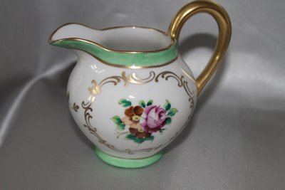 Part of a Samson porcelain tea service: teapot, sugar bowl, milk jug