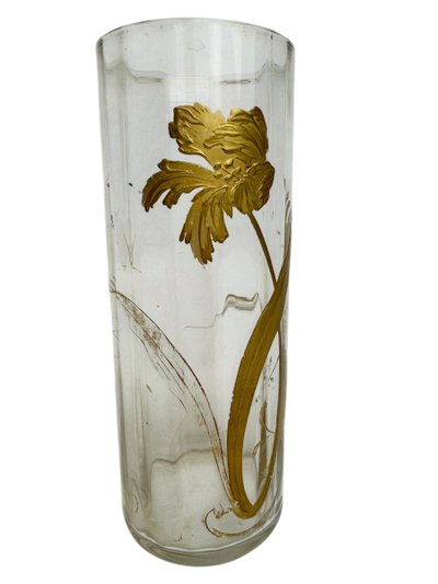 Baccarat - Vaso da fiori dipinto in oro