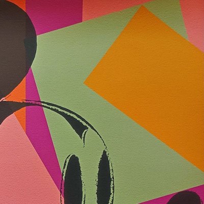 1980s Gorgeous Andy Warhol "Mickey Mouse" Limited Edition Lithograph by CMOA