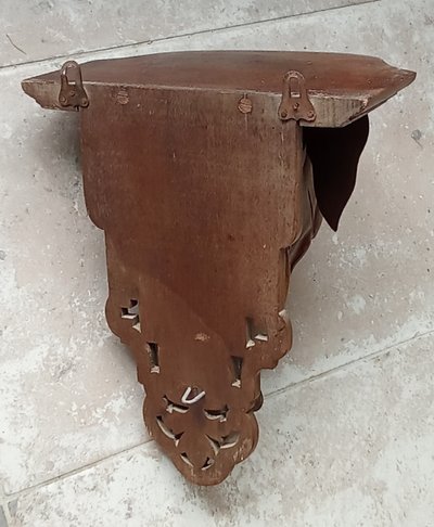 Ancienne console d applique étagère éléphant bois sculpté 