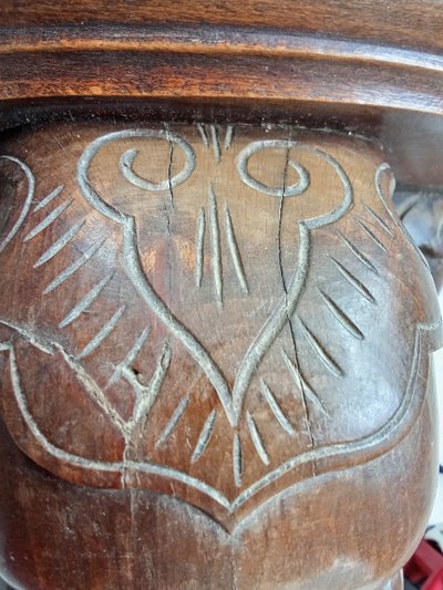 Ancienne console d applique étagère éléphant bois sculpté 