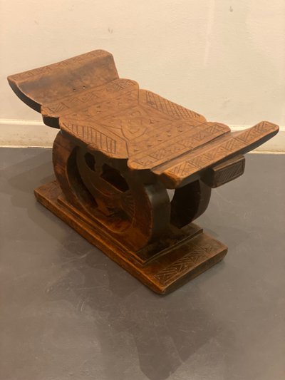 Ashanti stool with Sankofa bird from Ghana