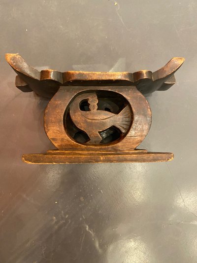 Ashanti stool with Sankofa bird from Ghana