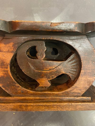 Ashanti stool with Sankofa bird from Ghana