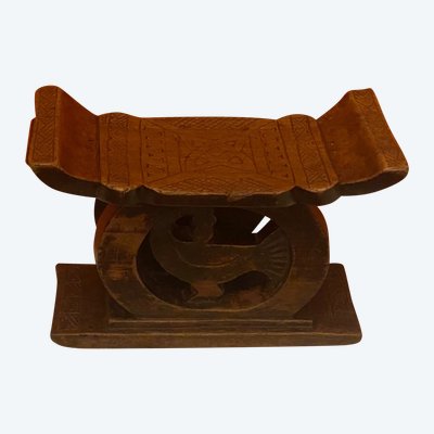 Ashanti stool with Sankofa bird from Ghana