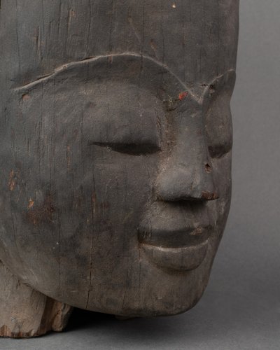 Carved Wooden Head, Cambodia, 19th Century