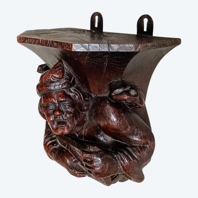 Ancienne console d applique étagère bois sculpté style néo gothique 