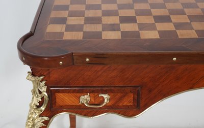 Rosewood and amaranth tric-trac table - Louis XV period