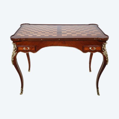Rosewood and amaranth tric-trac table - Louis XV period
