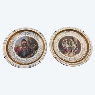 Pair of plates in D'Uzès porcelain