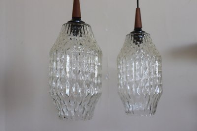 Lampade a sospensione in vetro di Murano, anni '60, set di 2