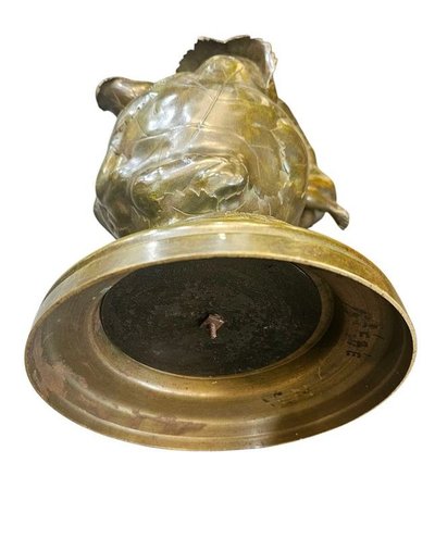 Jean Coulon Bronzeskulptur "Weinblätter Und Nymphen"