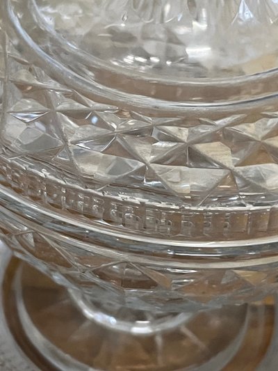 Drageoir Kristall Diamantspitzen Baccarat 1825-1840