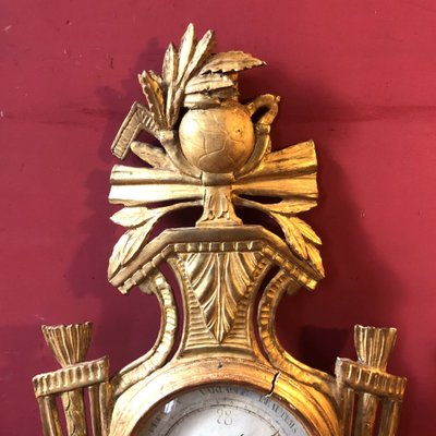 Baromètre-Thermomètre Allégorie des Sciences, époque Louis XVI