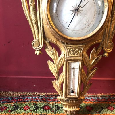 Baromètre-Thermomètre Allégorie des Sciences, époque Louis XVI