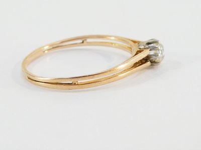 Bague solitaire en OR jaune 18 carats avec DIAMANT
