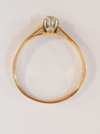 Bague solitaire en OR jaune 18 carats avec DIAMANT