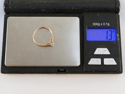 Bague solitaire en OR jaune 18 carats avec DIAMANT