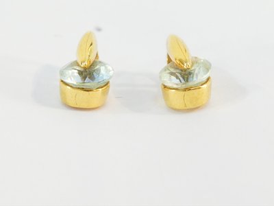 Pendente e orecchini con acquamarina in oro 750/1000