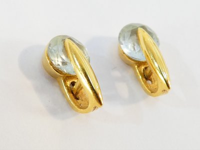 Pendente e orecchini con acquamarina in oro 750/1000