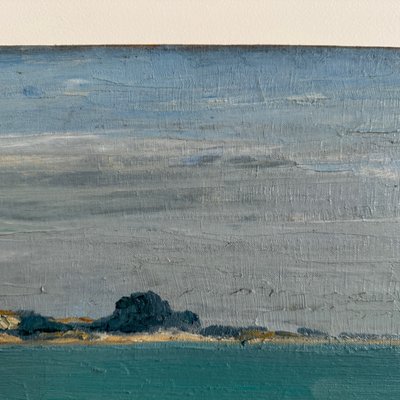 Öl auf Leinwand Meeresküste Boote an einem Strand von C. Gallos XX.