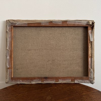 Öl auf Leinwand Meeresküste Boote an einem Strand von C. Gallos XX.