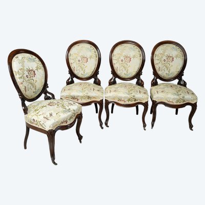 Quatre chaises anciennes Louis Philippe, France, XIXe siècle.