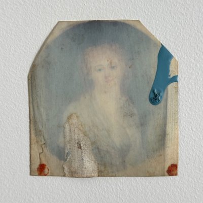 Hand-executed miniature of a young woman from the 18th century with red hair