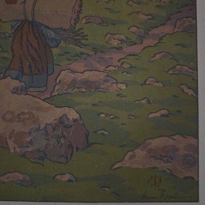 Lithograph by Henri Rivière La Féérie des Heures - La Pleine Lune
