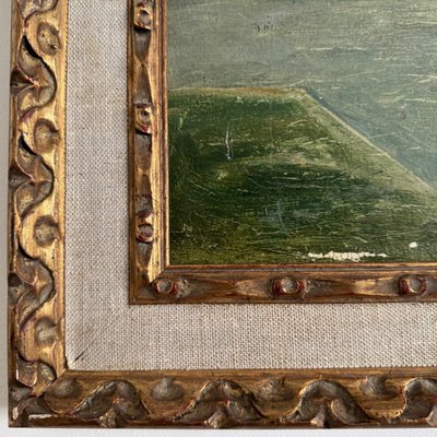 Olio su cartone Le Croisic jetée en bord de mer inizio XX secolo