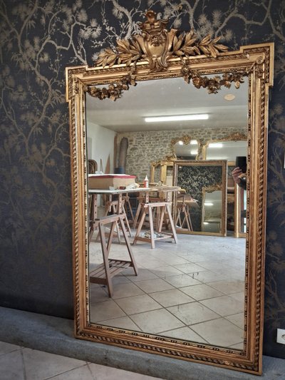 Specchio del XIX secolo con ghirlande 181 x 111