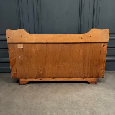 Cassettone in mogano fiammato Art Déco a 5 cassetti