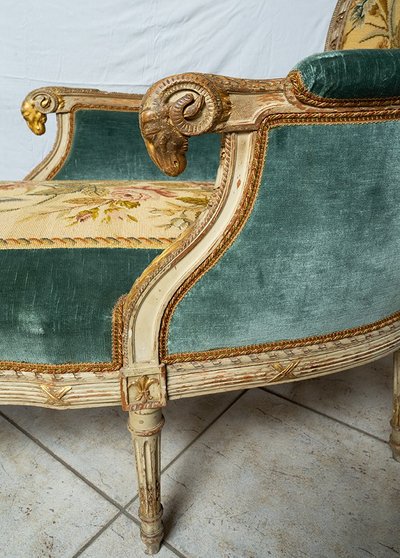 Dormeuse Ancienne Napoleon III, Frankreich, 19. Jahrhundert.