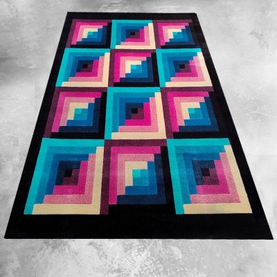 Tappeto geometrico in lana italiana degli anni '80 di Missoni per T&J Vestor