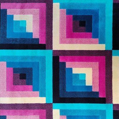 Tappeto geometrico in lana italiana degli anni '80 di Missoni per T&J Vestor