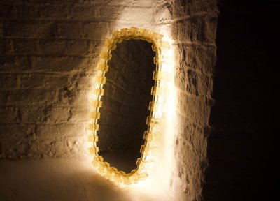 Amber Acrylic Luminous Mirror.