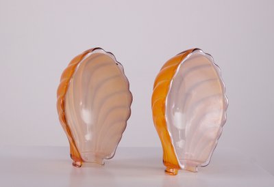 Paar italienische Wandleuchten "Muschel".