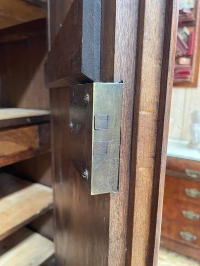 Louis Philippe era wardrobe in walnut and plating